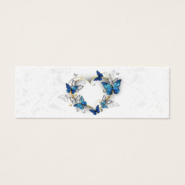 Cartes De Visite Coeur bijoux avec papillons Morpho (Devant)