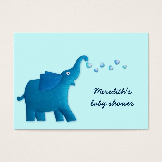 Cartes De Visite coeur bleu d'éléphant (Devant)