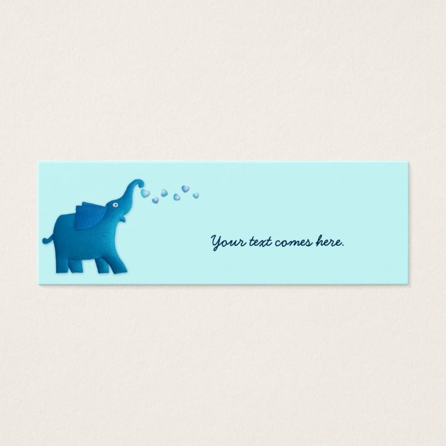 Cartes De Visite coeur bleu d'éléphant (Devant)