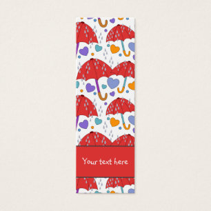 Cartes De Visite Coeur de parapluie coloré mignon et Signet de gout