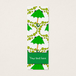 Cartes De Visite Coeur de parapluie de grenouille mignonne et Signe