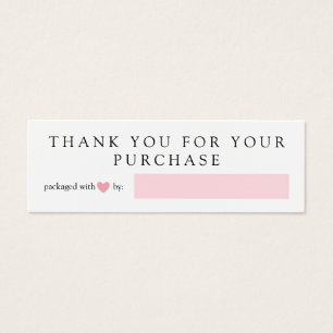 Cartes De Visite Coeur Rose Emballé De Merci D'Amour