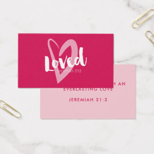 Cartes De Visite Coeur rose Vous Aimez Écriture Saint Valentin