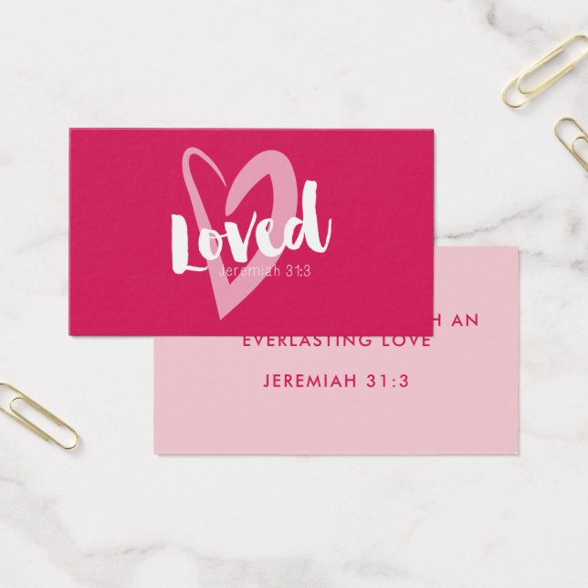 Cartes De Visite Coeur rose Vous Aimez Écriture Saint Valentin (Bureau)