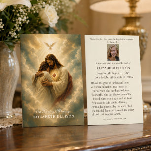 Cartes De Visite Cœur Sacré de Jésus Mémorial Funéraire Catholique