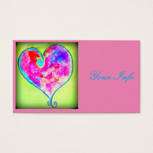 Cartes De Visite coeur tourbillonnant rose
