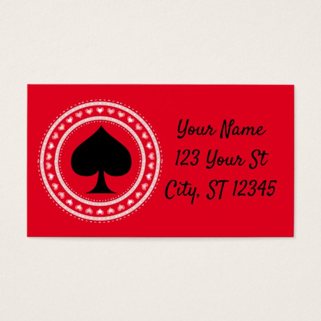 Cartes De Visite Coeurs Cercle Black Spades Thunder_Cove (Devant)