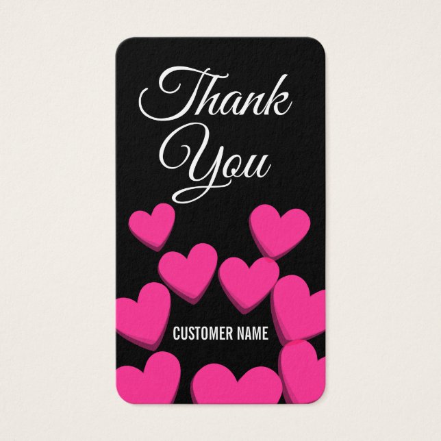 Cartes De Visite Coeurs clients loyaux Merci (Devant)