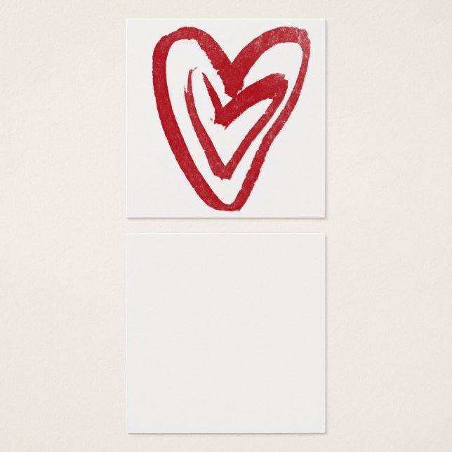 Cartes De Visite Coeurs de nidification de l'aquarelle rouge simple (Devant & derrière)