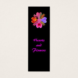Cartes De Visite Coeurs et fleurs, signet