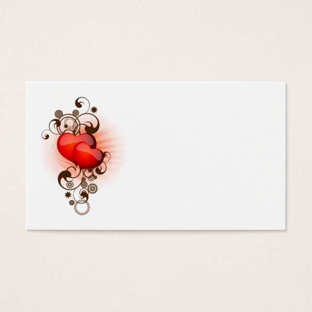 Cartes De Visite Coeurs et torrents (Devant)