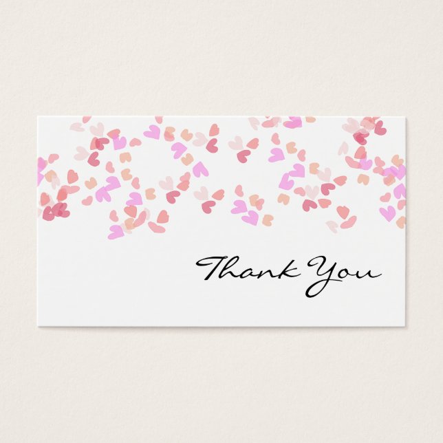 Cartes De Visite Coeurs merci (Devant)