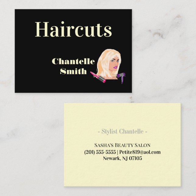 Cartes de visite, Coiffeur Salon de beauté Coupes  (Devant / Derrière)