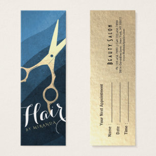Cartes De Visite Coiffeur Styliste Coiffeuse Beauté Blue Gold Cisea