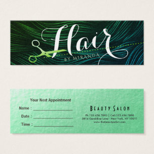 Cartes De Visite Coiffeuse Coiffeuse Beauté Green Ciseaux Or