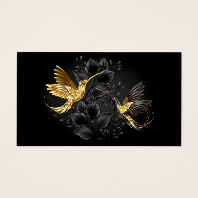 Cartes De Visite Colibri noir et or (Devant)