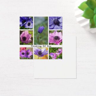Cartes De Visite Collage de photos d'anémone pour penser à vous
