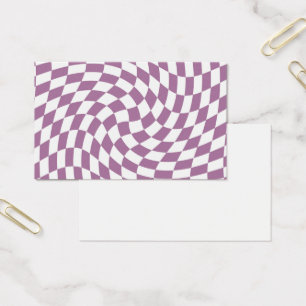 Cartes De Visite Collection de mariage Lilac Purple à carreaux