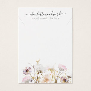 Cartes De Visite Collier Bijoux Parties scintillant or rose Fleurs 