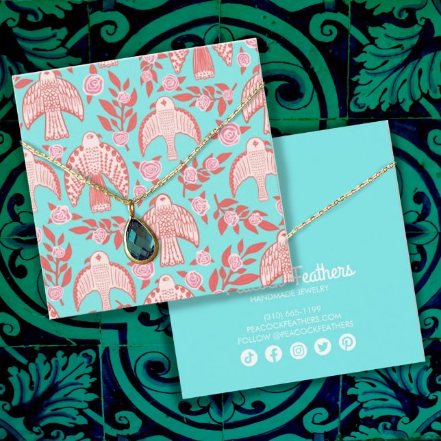 Cartes De Visite Collier de boucles d'oreilles Falcons & Roses Prés (Créateur téléchargé)