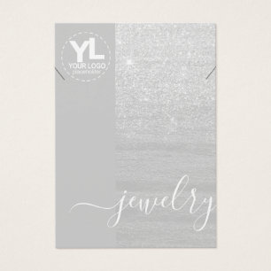 Cartes De Visite Collier Écran de flamme Parties scintillant argent