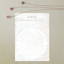 Collier élégant Blanc Bois Cercle Motif