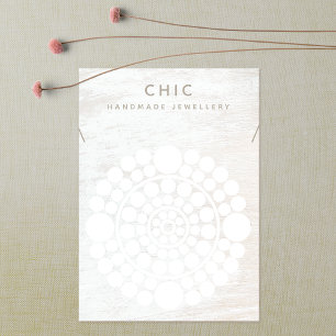 Cartes De Visite Collier élégant Blanc Bois Cercle Motif