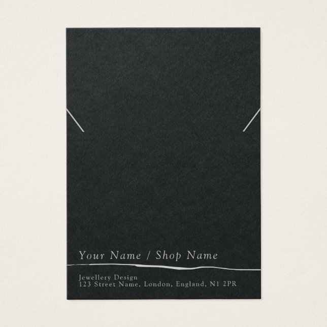 Cartes De Visite Collier gris foncé minimal/carte d'affichage brace (Devant)