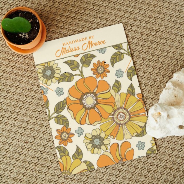 Cartes De Visite Collier rétro fleur sauvage à oreille bijouterie (Créateur téléchargé)