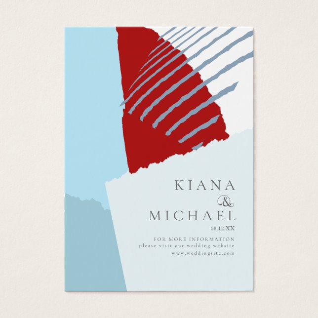 Cartes De Visite Color Block Wedding Website Winter ID740 (Devant)