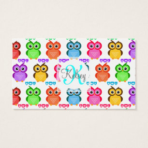 Cartes De Visite Coloré possédez le monogramme