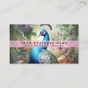 Cartes de visite colorées de paon