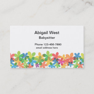 Cartes de visite colorées pour babysitter pour fil