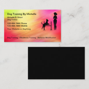 Cartes de visite colorées pour dressage de chien