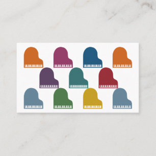 Cartes de visite colorés de pianos