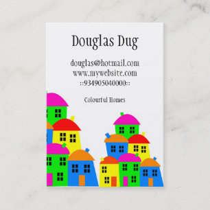 Cartes de visite colorés de village