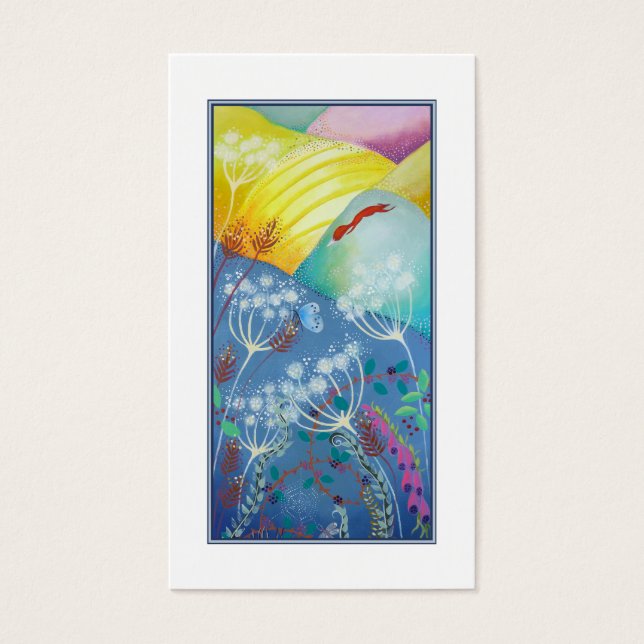 Cartes De Visite Colorful Hills, Plante et Fox. (Devant)