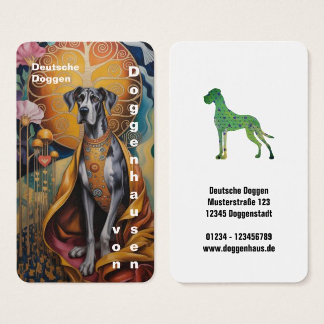 Cartes De Visite Colorfull Great Dane Art Business Cards (Devant & derrière)