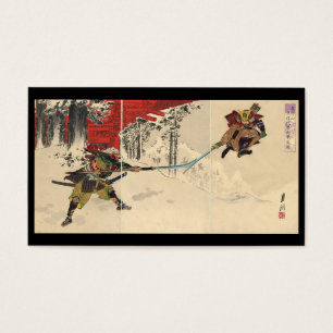 Cartes De Visite Combat de samouraïs dans la neige circa 1890