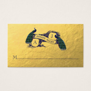 Cartes De Visite Commande à façon de paons d'or