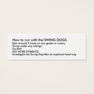 Cartes De Visite Comment courir avec les CHIENS d'OSCILLATION
