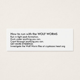 Cartes De Visite Comment exécuter avec WOLF WORMS