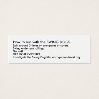 Cartes De Visite Comment faire fonctionner avec les CHIENS SWING