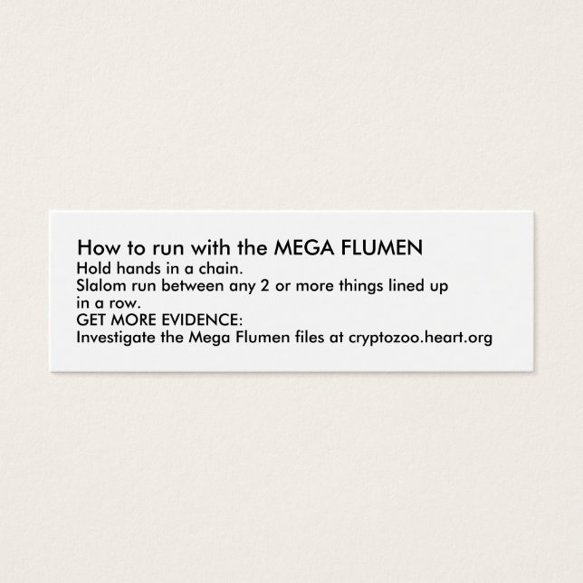 Cartes De Visite Comment fonctionner avec le MEGA FLUMEN (Devant)