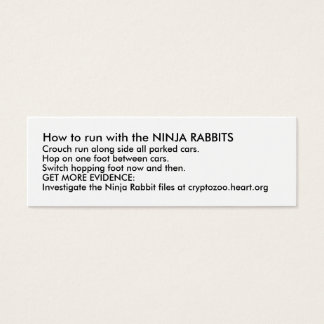 Cartes De Visite Comment fonctionner avec les RABBITS NINJA