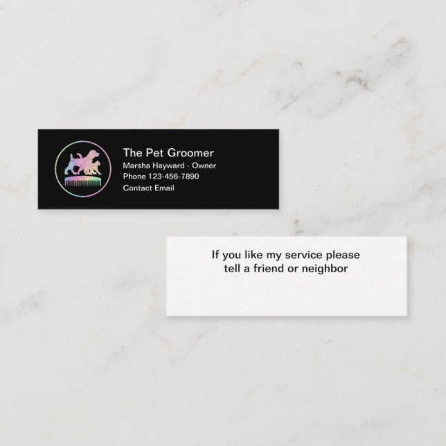 Cartes de visite compactes pour service de toilett (Devant / Derrière)