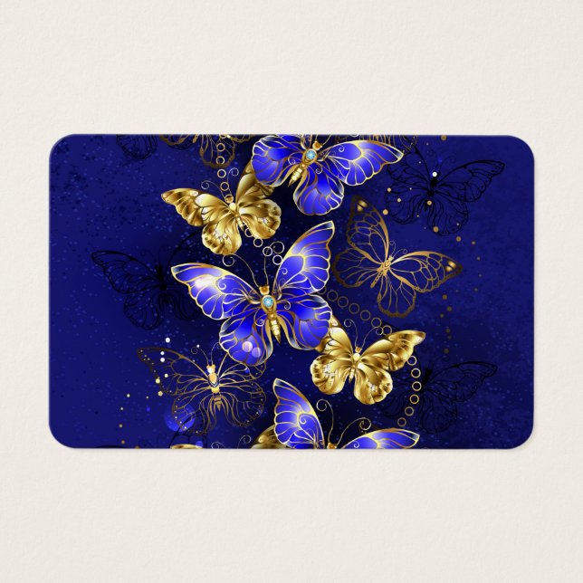 Cartes De Visite Composition avec papillons Sapphire (Devant)