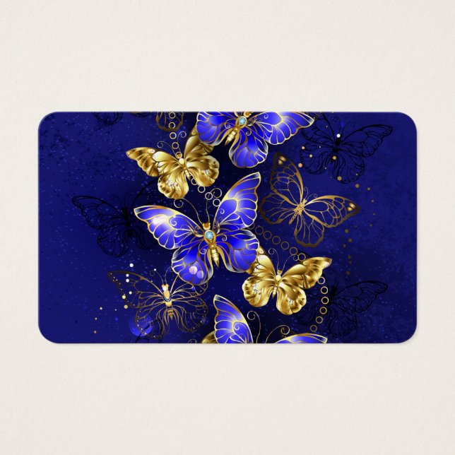 Cartes De Visite Composition avec papillons Sapphire (Devant)