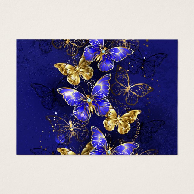 Cartes De Visite Composition avec papillons Sapphire (Devant)