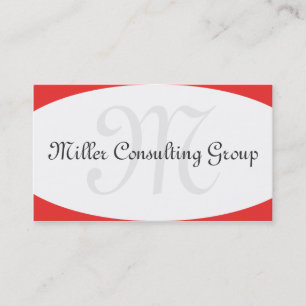 Cartes de visite concaves de rouge de monogramme